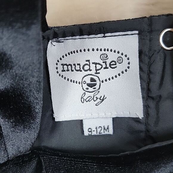 MUD PIE BABY BLACK AND WHITE DAMASK PARTY DRESS WITH BOWS, SIZE 9-12 MONTHS - Picture 7 of 8